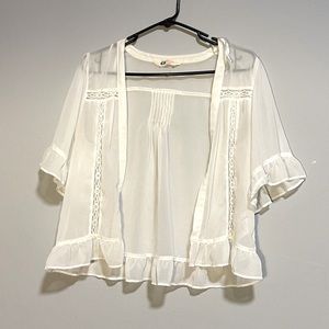 Cute see through white blouse.